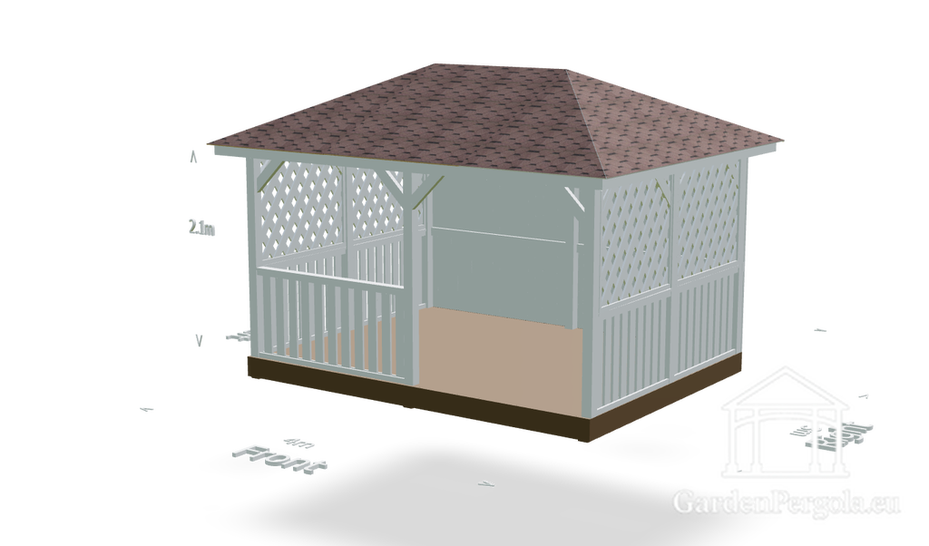 Gazebo da giardino 3x4 a quattro falde