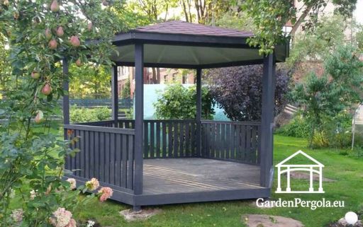 Gazebo in Legno a Sei Lati — Accogliente Gazebo da Giardino con Pavimento e Tetto Coperto - garden gazebo pergola