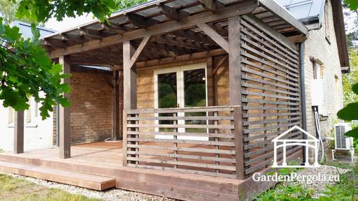 Estensione gazebo da giardino resistente marrone scuro 3x6m