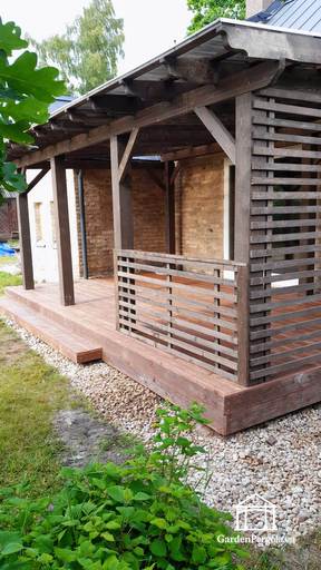 Estensione gazebo da giardino resistente marrone scuro 3x6m
