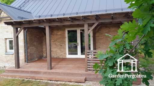 Estensione gazebo da giardino resistente marrone scuro 3x6m