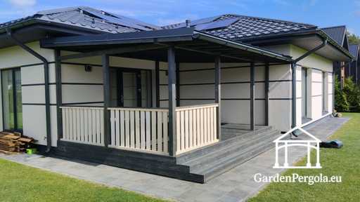 Gazebo da giardino premium grigio scuro con tetto in metallo 4x6m