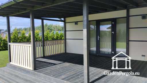 Gazebo da giardino premium grigio scuro con tetto in metallo 4x6m