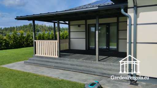 Gazebo da giardino premium grigio scuro con tetto in metallo 4x6m