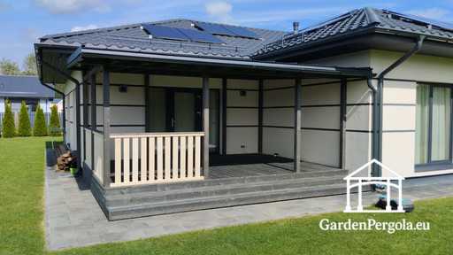 Gazebo da giardino premium grigio scuro con tetto in metallo 4x6m - garden gazebo pergola