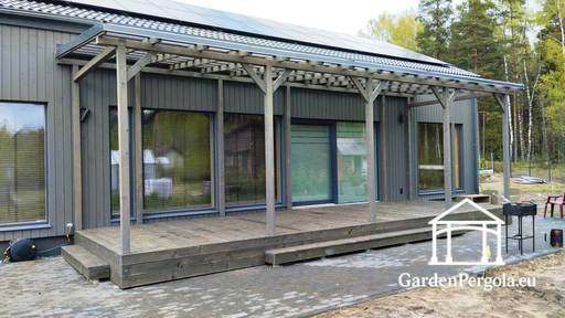Tettoia adiacente alla casa 3x10m in policarbonato - garden gazebo pergola