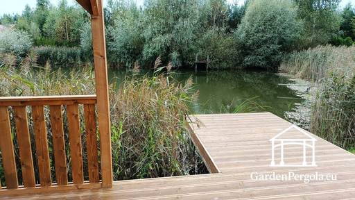 Gazebo in Legno 3x4 m con Terrazza 3x4 m — Accogliente Gazebo da Giardino con Pavimento e Terrazza Aperta