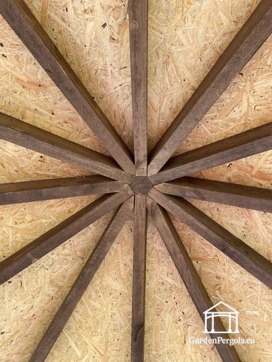 Gazebo in Legno a Sei Lati — Accogliente Gazebo da Giardino con Pavimento e Tetto Coperto
