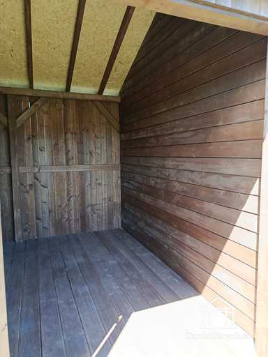 Capanno da Giardino in Legno su Misura 3x5,5 m — Ampio Capanno di Stoccaggio con Grandi Porte Doppie