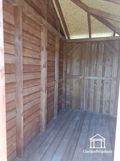 Capanno da Giardino in Legno su Misura 3x5,5 m — Ampio Capanno di Stoccaggio con Grandi Porte Doppie