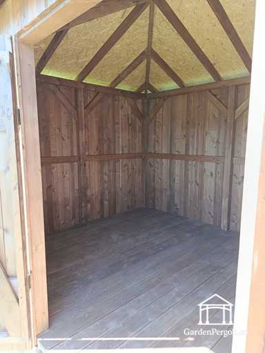 Capanno da Giardino in Legno su Misura 3x5,5 m — Ampio Capanno di Stoccaggio con Grandi Porte Doppie