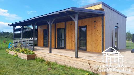 Estensione Naturale in Legno della Casa con Terrazza Coperta - garden gazebo pergola