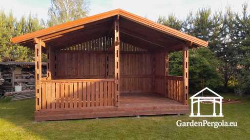 Gazebo da Giardino in Legno Marrone 4x6 m - garden gazebo pergola