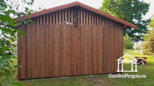 Gazebo da Giardino in Legno Marrone 4x6 m