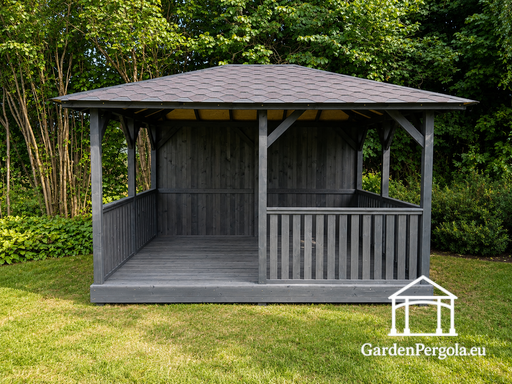 Gazebo da Giardino in Legno Grigio Scuro 3x4 m - garden gazebo pergola