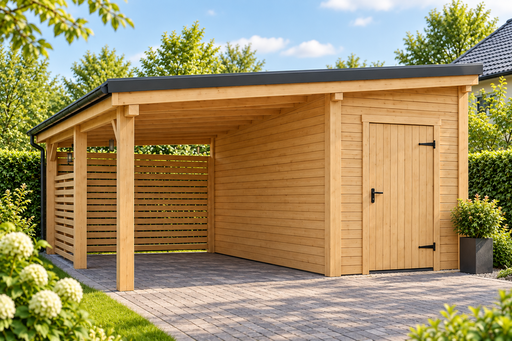 Carport in legno 4x5 m con piccolo ripostiglio - garden gazebo pergola