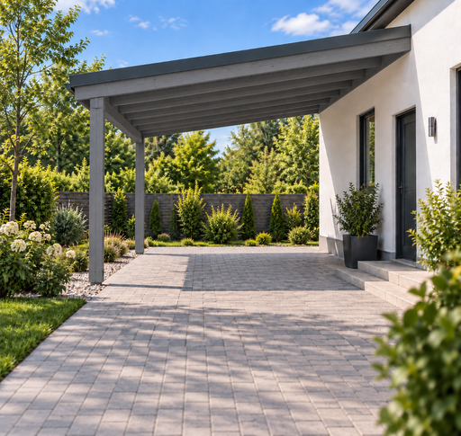 Carport in legno addossato alla casa 4x4 m - garden gazebo pergola
